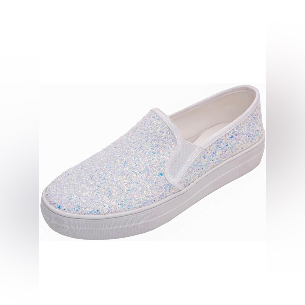 FEVERSOLE Women's Fashion Slip On Sneaker Casual Platform Loafers-MUTLIWHITE